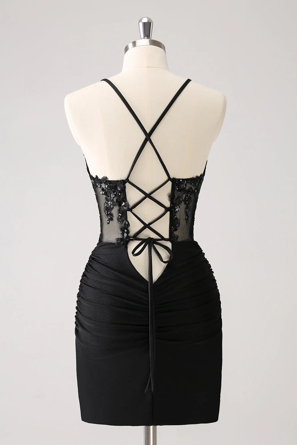 DingJi Wedding Shiny Back Strap Tight Strap Short Homecoming Dresses
